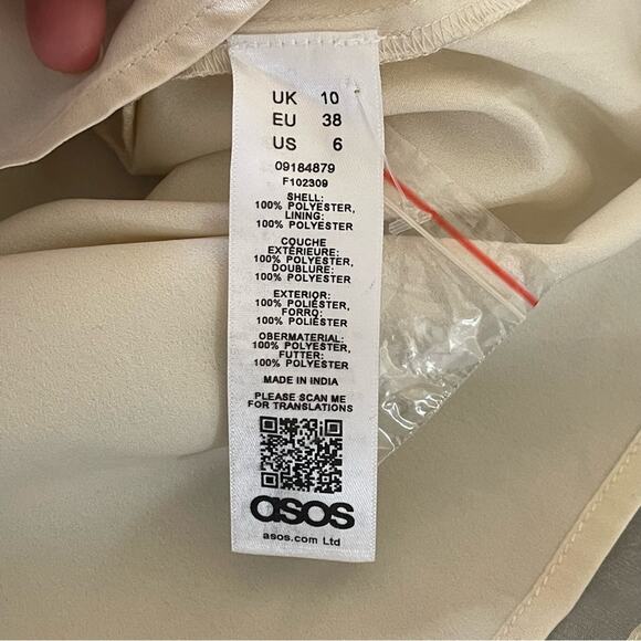 ASOS Design Floral Embroidered Organza Mini Dress in Cream Size 6 NWT - Picture 13 of 13